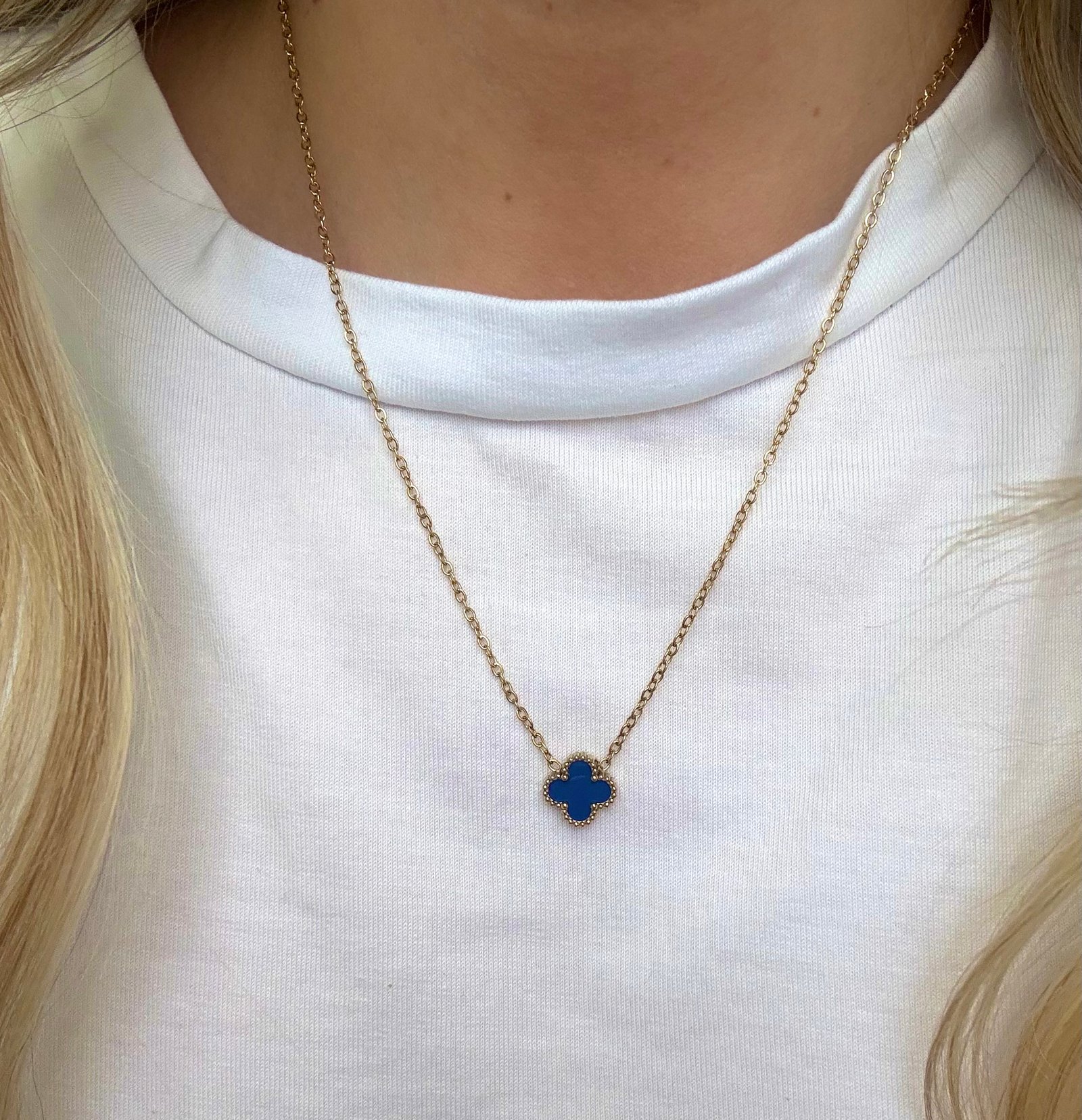 Ogrlica djetelina - tamnoplava - Slika 2